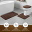 Fontelusso 3-piece Bath Rug Set – Soft Polyester Mats, Slip-resistant, Machine Washable - Brown