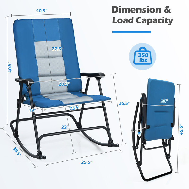 Chaise de patio Arlmont & Co. Britt, Bleu