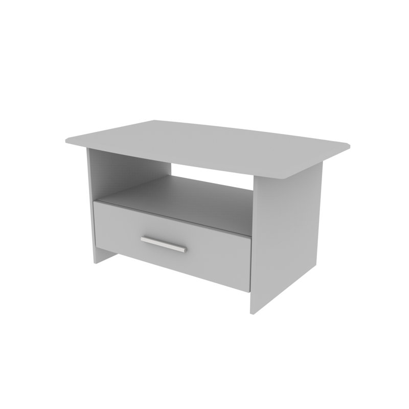 Fully Assembled Yantarni Solid Coffee Table with Storage, Light Grey