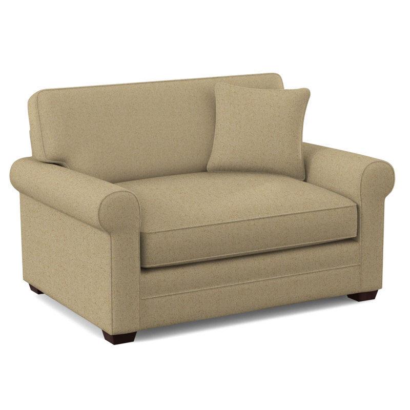 Bedford 57" Twin Sofa Bed, Havana Finish, Elite Sand; 0321-74, 5" Innerspring Mattress