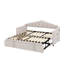 Upholstered Twin Daybed with Height-Adjustable Pop-Up Trundle, USB & Type-C Ports-295745339