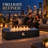 56" 50,000 BTU Rectangular Propane Fire Pit Table with Fire Glass and Protective Cover