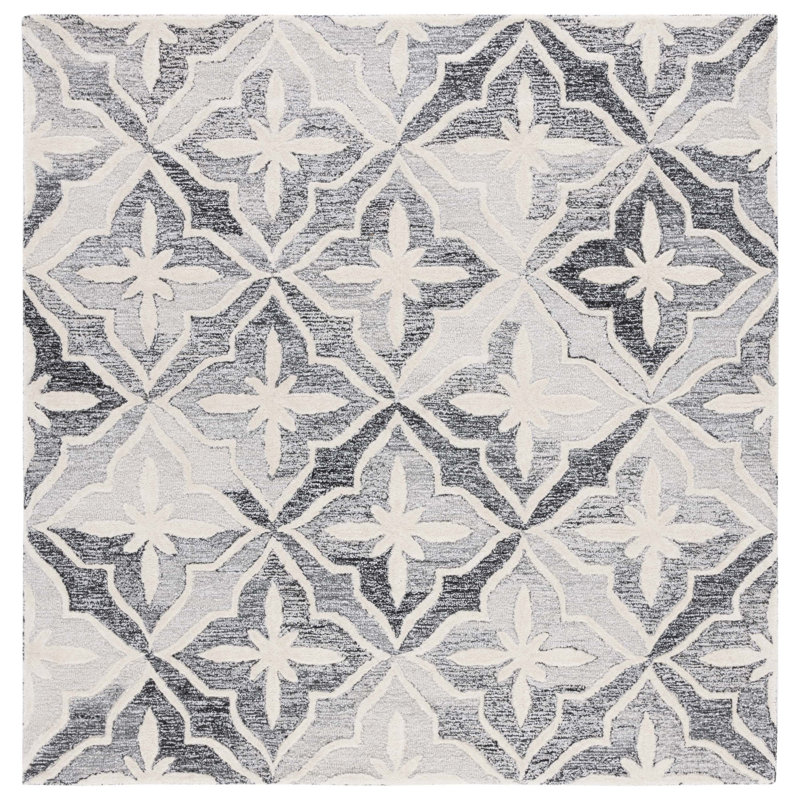 Metro Hand Tufted Performance Geometric Rug, Square 6'