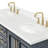 61'' Double Bathroom Vanity with White Quartz Top-93359466