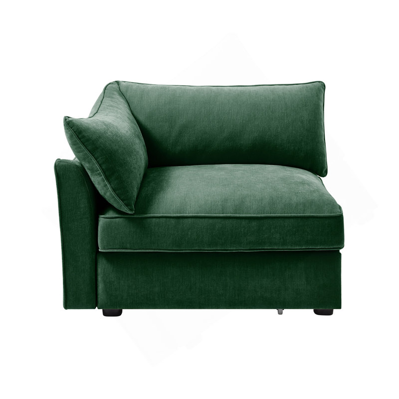 Canapé LSF vert velours, Orienté à gauche (vu de face)