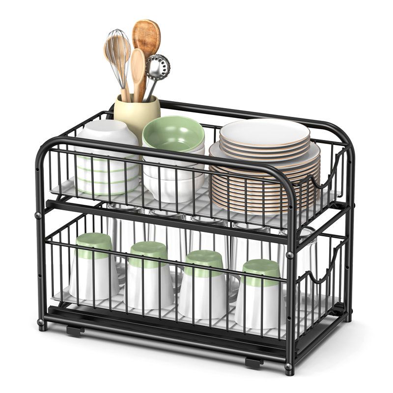 Amald Adjustable Stainless Steel Dish Rack, Black