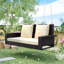 Banc de balançoire en osier avec coussin pour cour arrière-1795874748