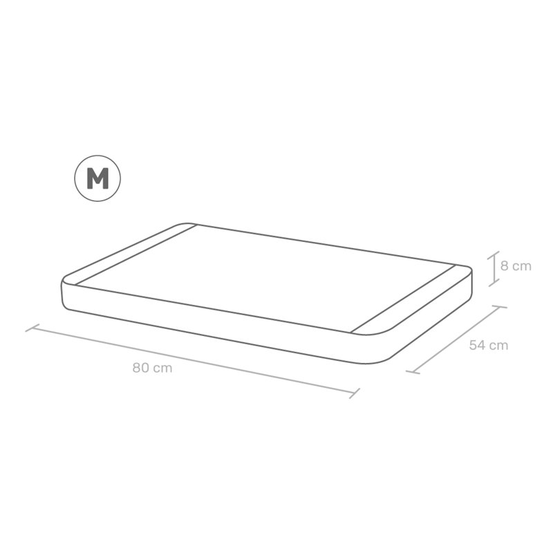 Cotton Pet Bed, Black, 8cm H x 80cm W x 54cm D