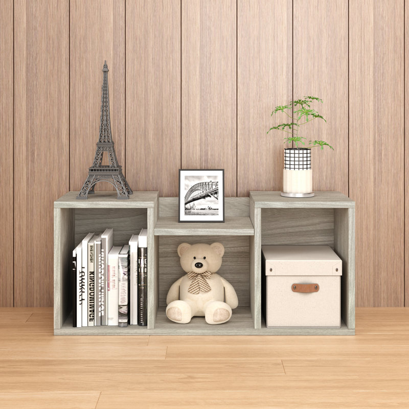 Wayland 15.9'' H x 36'' W Stackable Bookcase, Aspen Grey