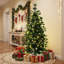Sapin de Noël artificiel vert de 1,37 m avec 9 fonctions d'éclairage colorées