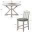 Ensemble de table de salle à manger à rallonge 5 pièces avec 4 chaises rembourrées, ensemble de table de cuisine à hauteur de comptoir ronde en bois massif et chaises, ensemble de table de salle à manger de style campagne moderne de style Mid-Century-1082675658