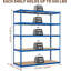 Étagères de rangement pour garage, étagère en métal robuste, support de rangement sans boulons réglable d'une capacité de 2 500 lb avec planches en panneau de fibres à densité moyenne pour le garage, le garde-manger, le sous-sol ou l'entrepôt-1507261869
