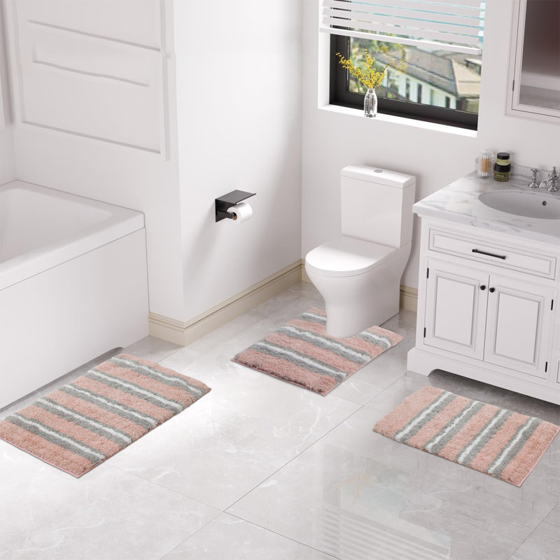Amyr Non-Slip Bath Rug, Pink