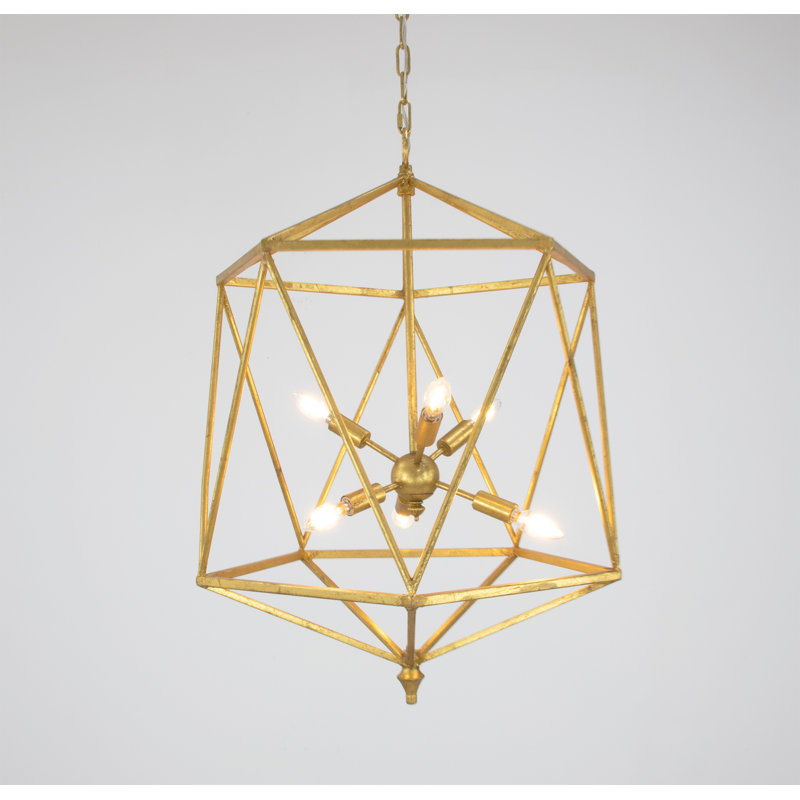 Victor 6 - Light Chandelier, Antiqued Gold