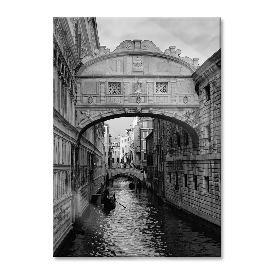 Ungerahmtes Foto auf Glas "Romantischer Kanal in Venedig"