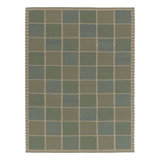 Rug & Kilim’S Scandinavian Rug, Light Green And Blue Geometric Pattern