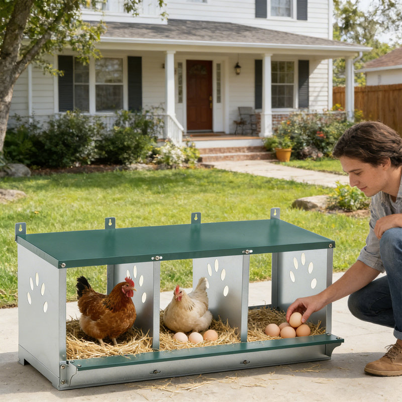 Boîtes de nidification pour poulets, boîte de nidification pour poulets à 3 compartiments