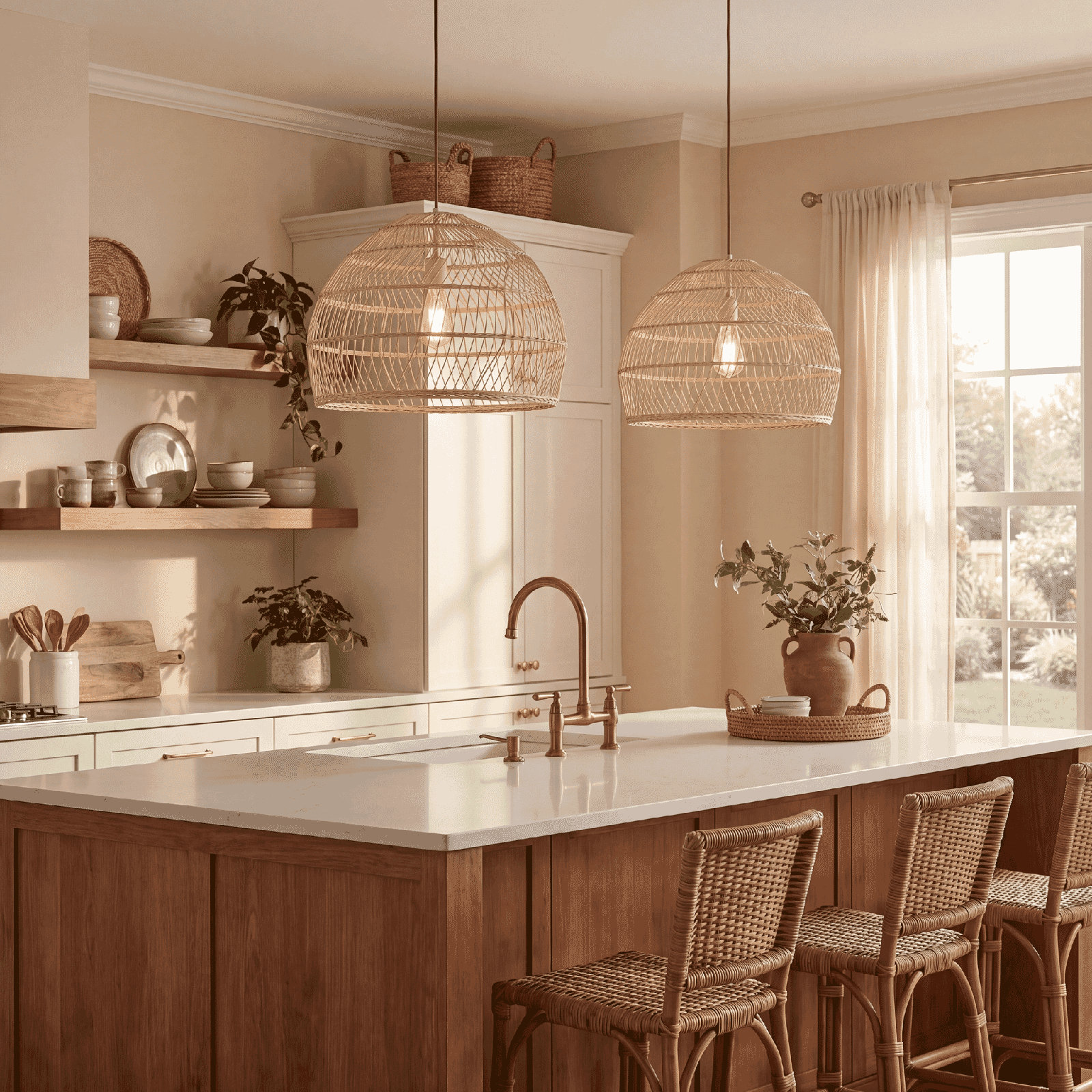Grenache Dimmable Single Light Pendant,  White