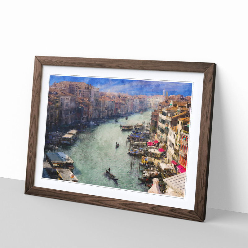 Grand Canal In Venice Italy Framed Print, 27cm H x 36cm W x 2cm D, Walnut Framed