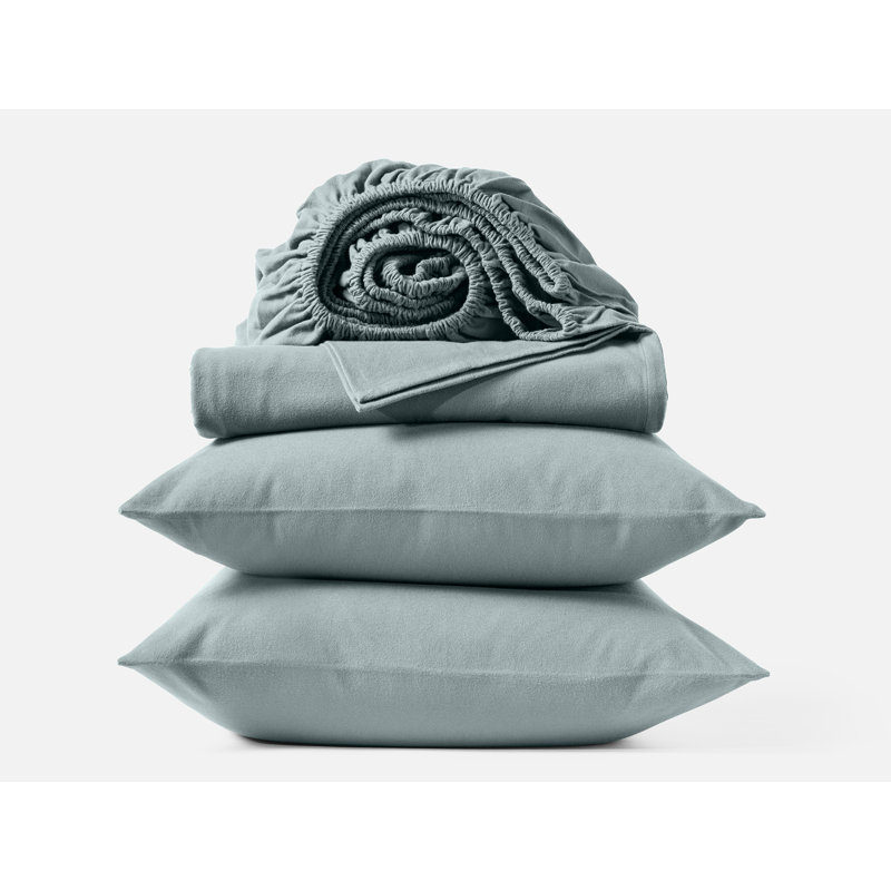 Cloud 100% Cotton Flannel Sheet Set, Undyed, California King Sheet Set with 2 Pillowcases