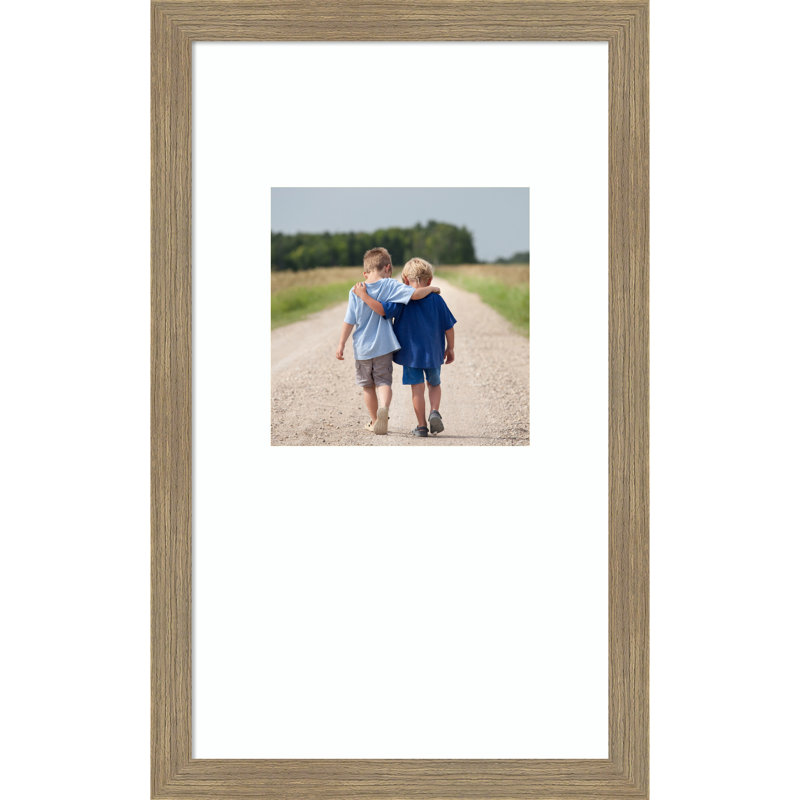 Cadre photo Woodgrain, Grain de bois rayé moka, 13 x 22 emmêlés à 8 x 8