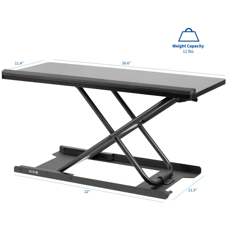 VIVO Black Ergonomic Heavy-Duty Scissors Lift Keyboard and Mouse Riser 27", DESK-V000P