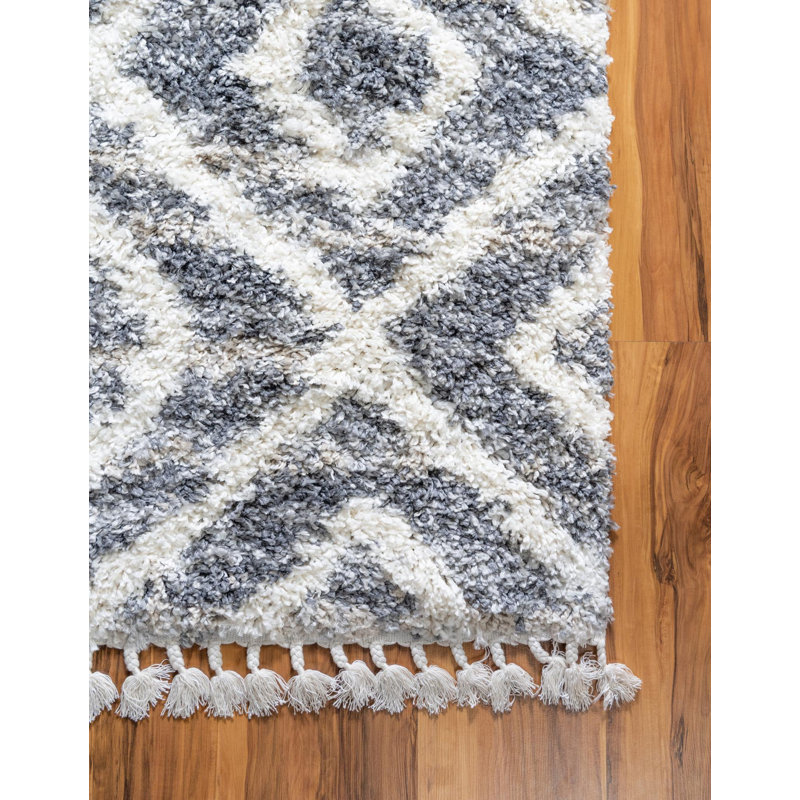 Patel Geometric Shag Area Rug, Rectangle 122 x 183cm