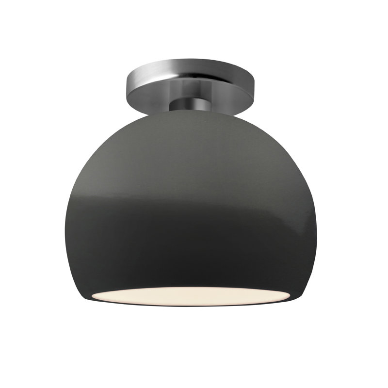 Plafonnier semi-encastré Radiance, H 7 po x l 7 po x P 7 po, Gris brillant, Nickel brossé