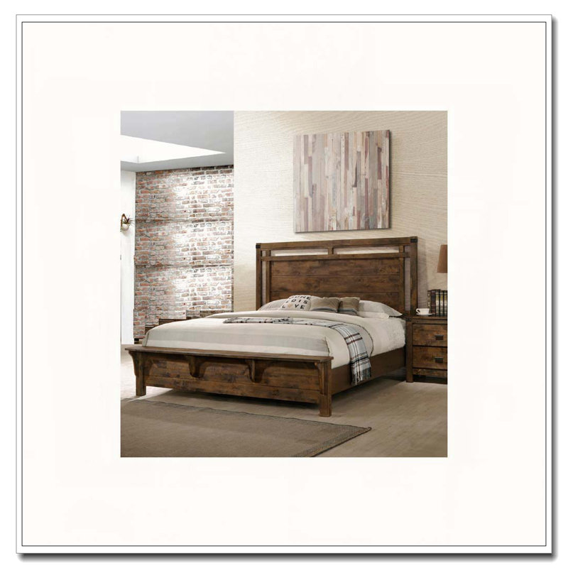 Queen Size Panel Bed W Built In Bench Footboard