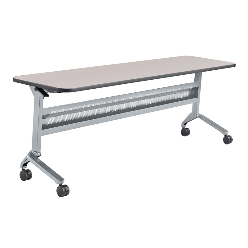 Flip-N-Go Rectangular Training Table, LPL, 29" H x 48" L x 18" W, Folkstone, Silver