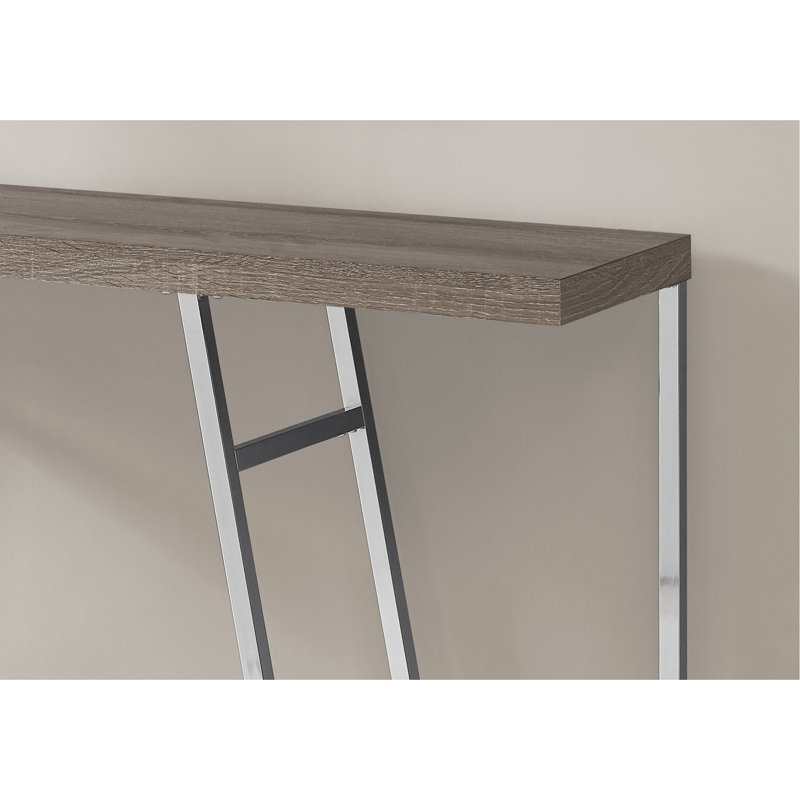 Console étroite pour petits espaces - Stratifié taupe, pieds en métal élégants pour la chambre