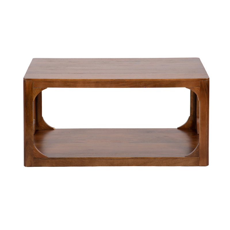 Dahl Solid Mango Wood Coffee Table with Negative Space for Living Room Table Decor