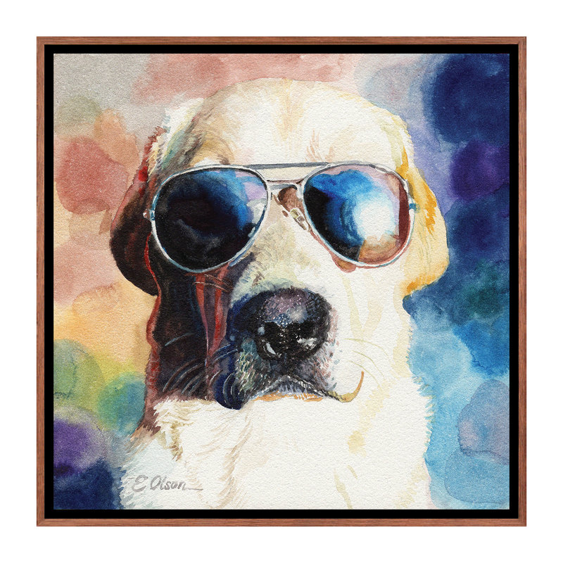 Bad Cop - reproduction d'art, H 18 po x l 18 po x 1,5 po, Toile avec cadre en bois classique, Pas de tapis