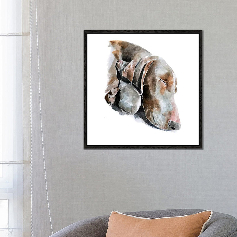 Love Eternal Weimaraner - Painting on Canvas, Black Framed, 66.04 cm H x 66.04 cm W