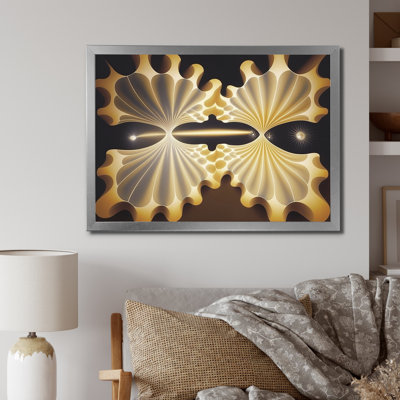 Faisceaux lumineux à travers l'espace en jaune rétro - reproduction sur toile