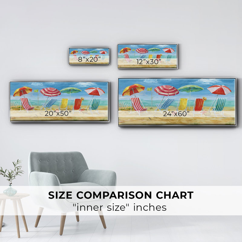 Chaises de plage brillantes - toile encadrée, H 24 po x l 60 po