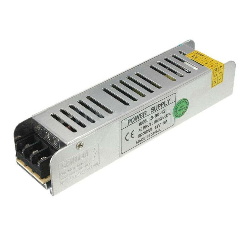 12V 5A 60W, DC Universal Regulated Switching Power Supply, Converter Input AC 110/220V To DC 12 Volt LED Driver, Transformer, Adapter For LED Strip Light, 3D Printer, Radio, Computer Project.