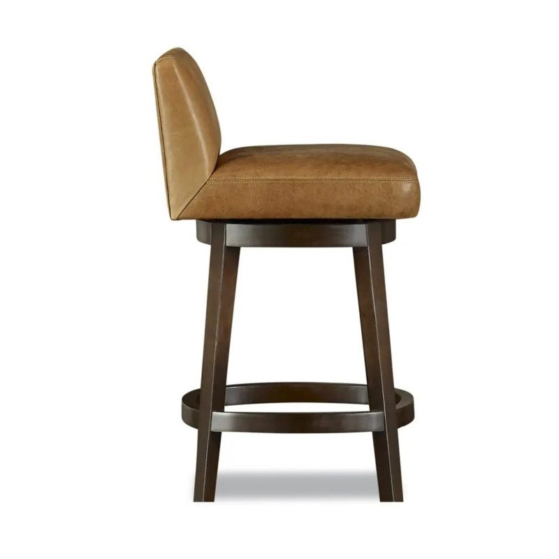 Upholstered Stool with Solid Wood Frame, Porpoise