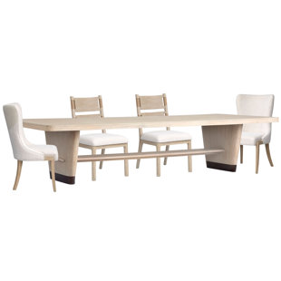 Trestle Dining Table With 2 Side Chairs And 2 Host Chairs