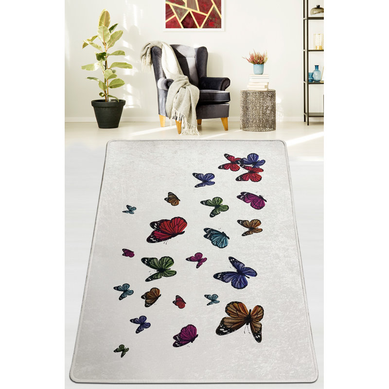 Luxurious Area Rug, 100% Polyester, 4.6 x 6.2 ft | Antibacterial, Non-Slip Underside, 0.4 in Pile Height | Machine Washable, Durable Design, Perfect for Living Room & Bedroom Décor | Soft & Easy to Clean