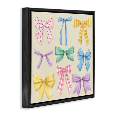 Pretty Bows Differing Patterns Floating Frame, design by Jilly Jack Designs