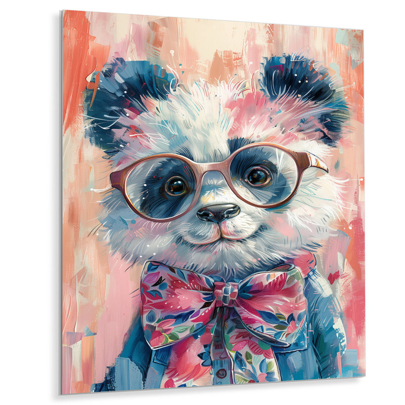 Curieux portrait de panda I - décoration murale animal panda, H 12 po x l 20 po, Sans cadre