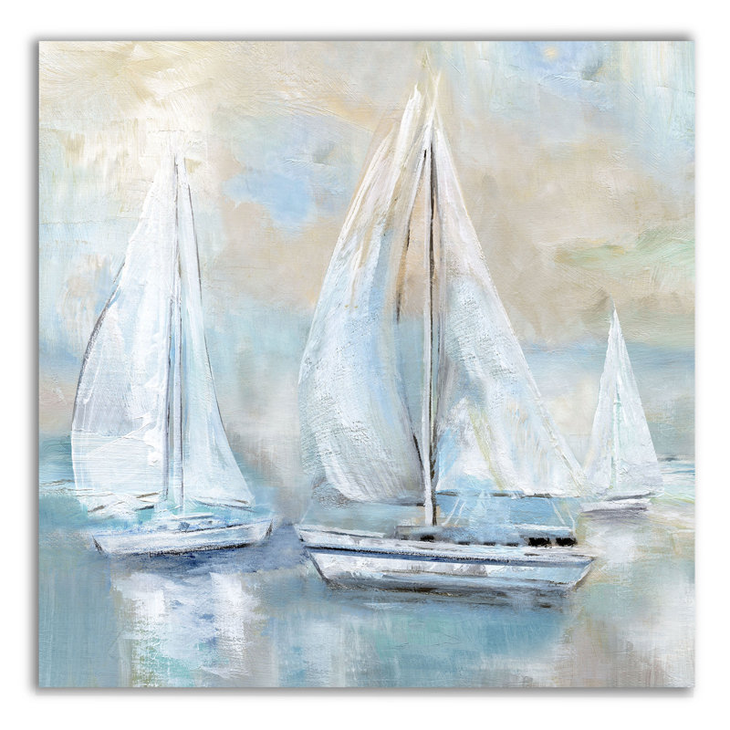 « voile loin », peinture, H 32 po x l 32 po x P 1,5 po, Toile tendue
