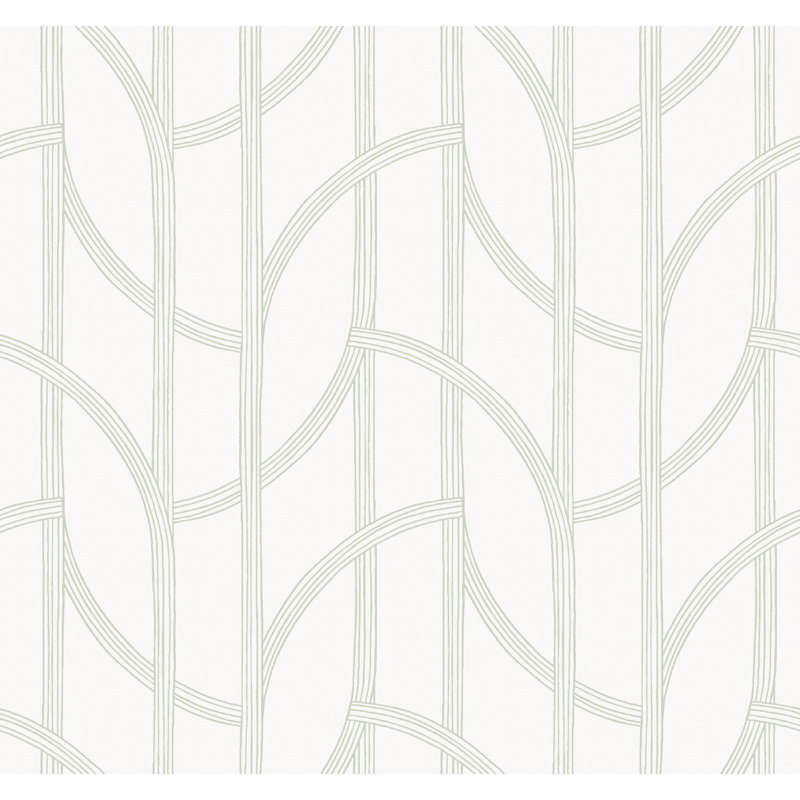 Salvo Curved Contours Wallpaper, Green