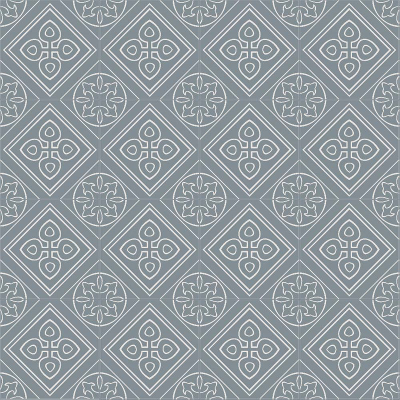 Helix 8X8 Pattern Classic Porcelain Tile, Blue