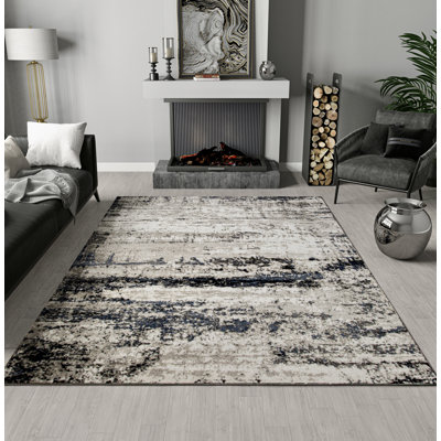 Tapis d'intérieur / extérieur gris / noir Gravitt