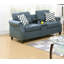 Ensemble de canapé 2 pièces Mobilier de salon bleu gris moelleux en polyfibre avec causeuse et console