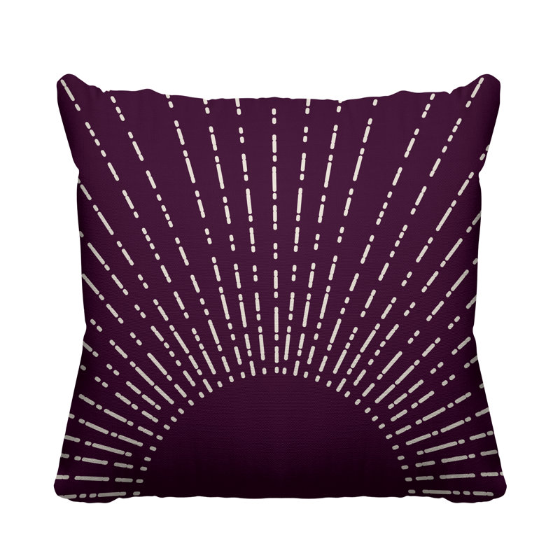 Coussin intérieur / extérieur Sunny Boho Starbusrt, L 15 po x H 15 po, Mauve