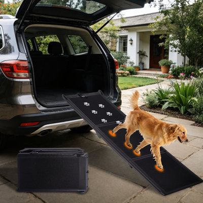 71 - Inch Extra Long Pet Ramp For Large Dogs, Non Slip Grip, Perfect Suvs, Trucks And Indoor Beds, Design Dog Foldable, Suitable Elevated Platforms, Stable Lightweight