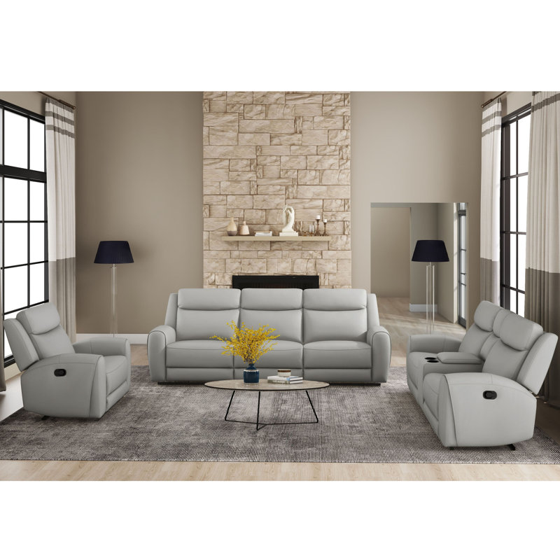 Ensemble de canapé inclinable 3 pièces Burroughs, Beige, 3
